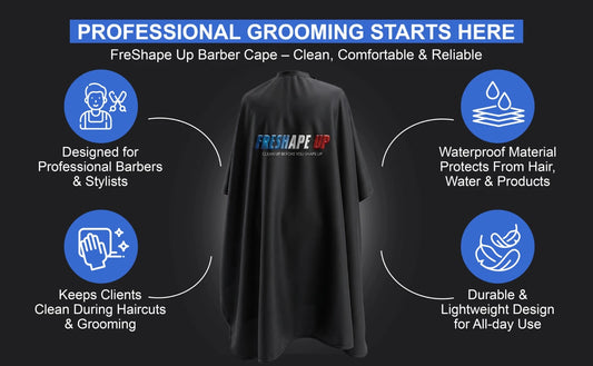 Freshape Up Barber Cape – Professional Waterproof Haircutting Cape with Adjustable Snaps