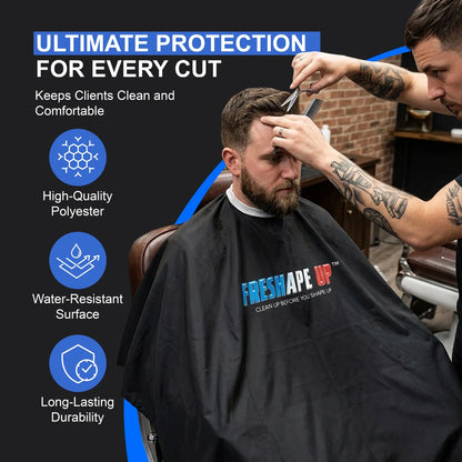 Freshape Up Barber Cape – Professional Waterproof Haircutting Cape with Adjustable Snaps