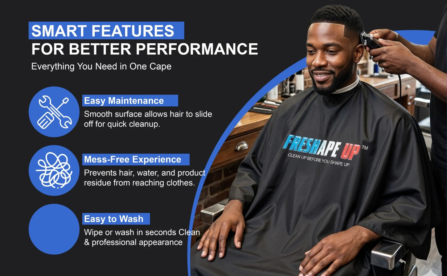 Freshape Up Barber Cape – Professional Waterproof Haircutting Cape with Adjustable Snaps