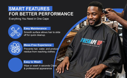 Freshape Up Barber Cape – Professional Waterproof Haircutting Cape with Adjustable Snaps
