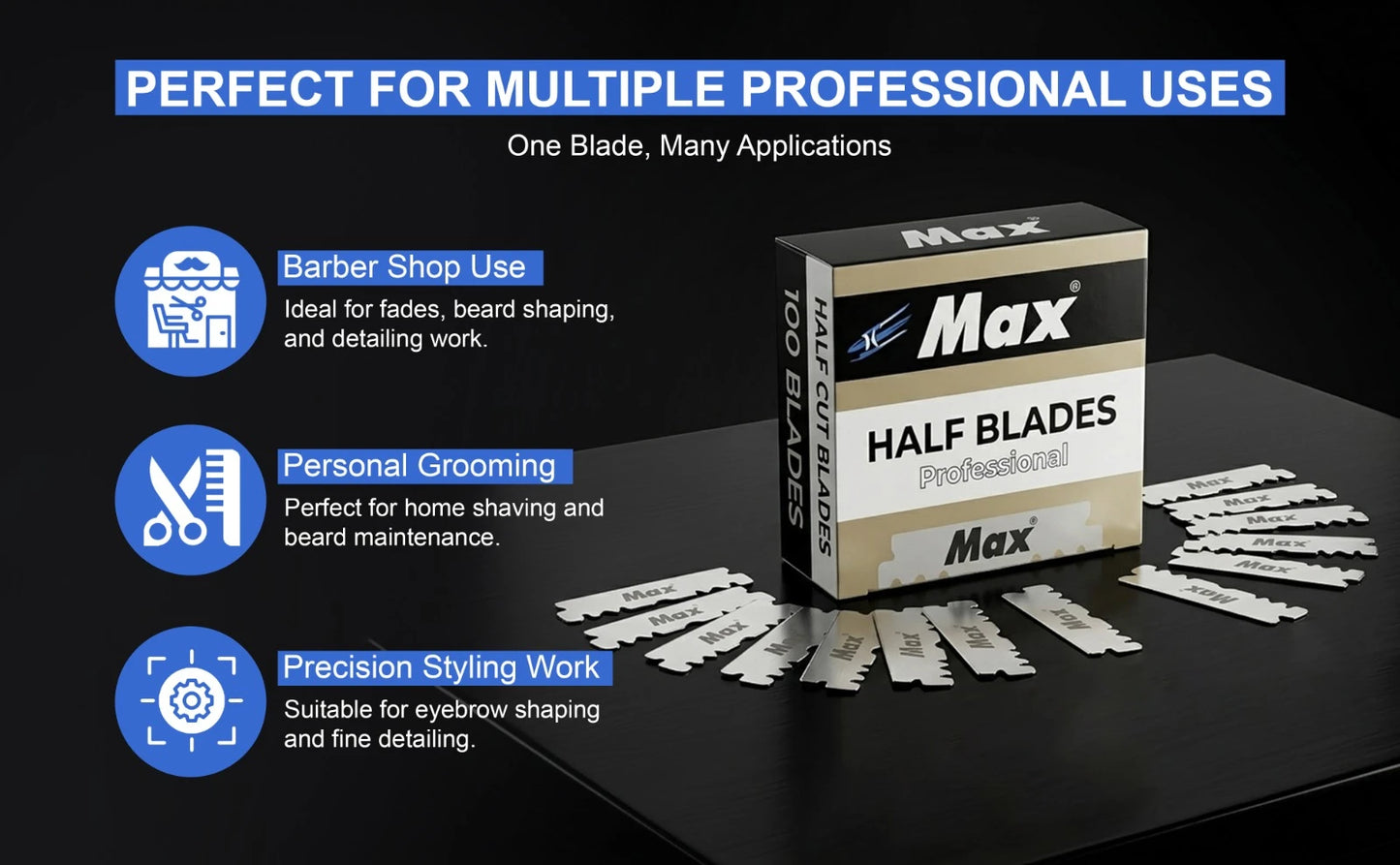 100 Pieces Single Edge Disposable 4.4cm Blades for Barber Razors