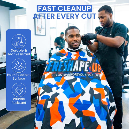 Freshape Up Barber Cape, Professional Hair Cutting Cape for Men Women Kids, 63 x 55 Inch Waterproof Salon Cape (Premium Capes)