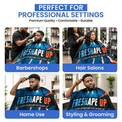 Freshape Up Barber Cape, Professional Hair Cutting Cape for Men Women Kids, 63 x 55 Inch Waterproof Salon Cape (Premium Capes)