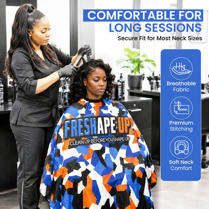 Freshape Up Barber Cape, Professional Hair Cutting Cape for Men Women Kids, 63 x 55 Inch Waterproof Salon Cape (Premium Capes)