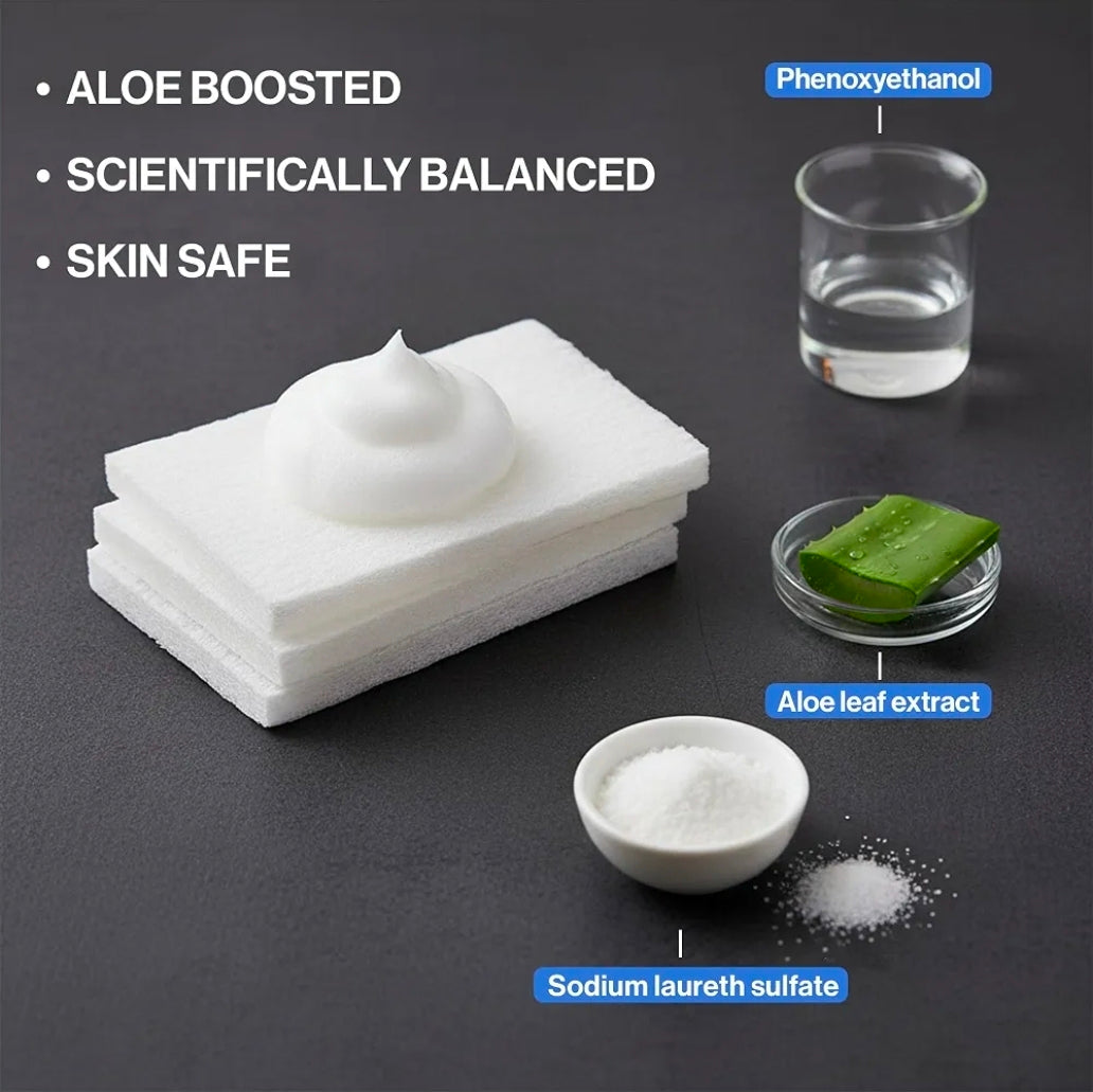Freshape Up 100 Packs (Monthly Subscription) – Barber Shampoo Infused Sponges for Hairlines