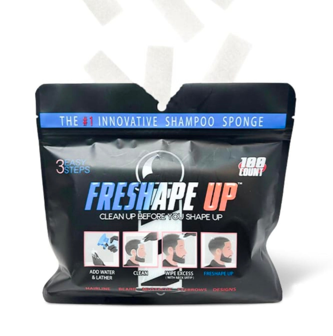Freshape Up 100 Packs (Monthly Subscription) – Barber Shampoo Infused Sponges for Hairlines
