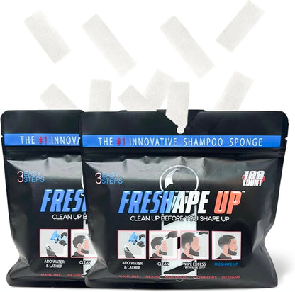 Freshape Up 100 Packs (Monthly Subscription) – Barber Shampoo Infused Sponges for Hairlines