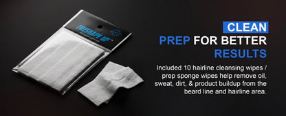 Freshape Up Professional Barber All Black Straight Edge Razor for Men. Smooth Face and Beard Shaving. 100 Pack of Blades and 10 Pack of Freshape Up Sponges Included