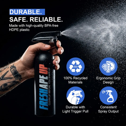 Freshape Up Barber Spray Bottle – 16.9 oz Refillable Mist Bottle for Grooming & Hairline Prep