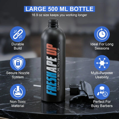 Freshape Up Barber Spray Bottle – 16.9 oz Refillable Mist Bottle for Grooming & Hairline Prep