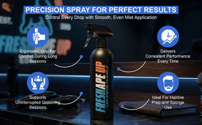 Freshape Up Barber Spray Bottle – 16.9 oz Refillable Mist Bottle for Grooming & Hairline Prep