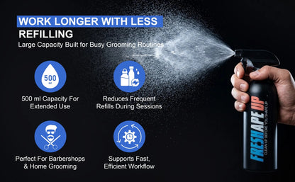 Freshape Up Barber Spray Bottle – 16.9 oz Refillable Mist Bottle for Grooming & Hairline Prep